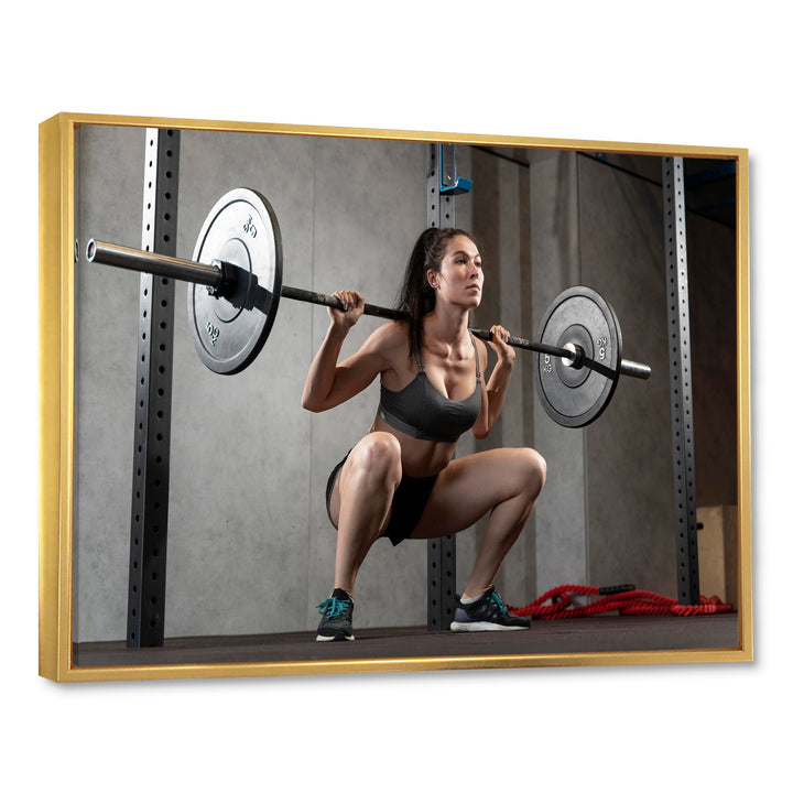 Woman Bodybuilding Workout I - Aerobic &amp; Bodybuilding Canvas Wall Art