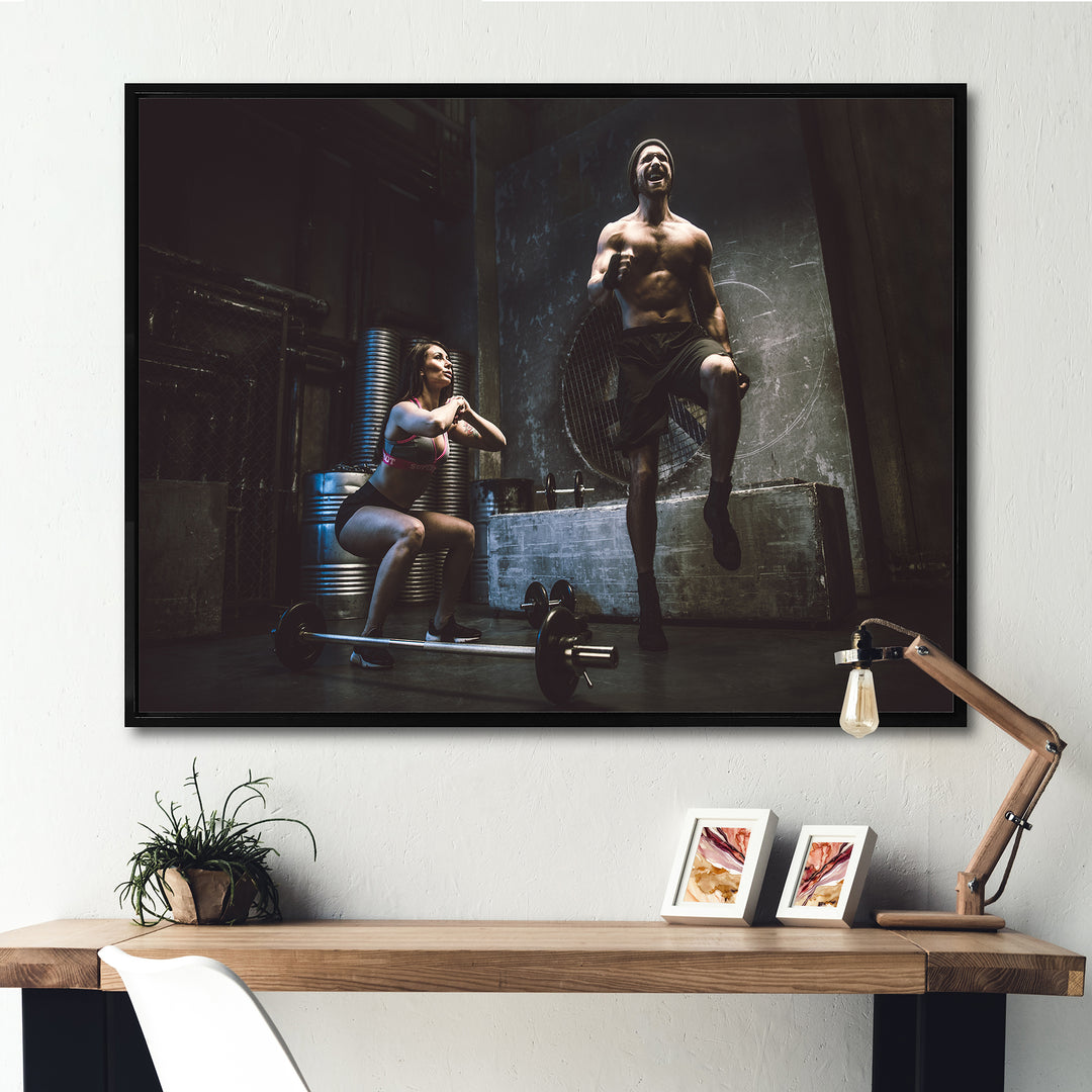 Bodybuilding Workout - Aerobic &amp; Bodybuilding Canvas Wall Art