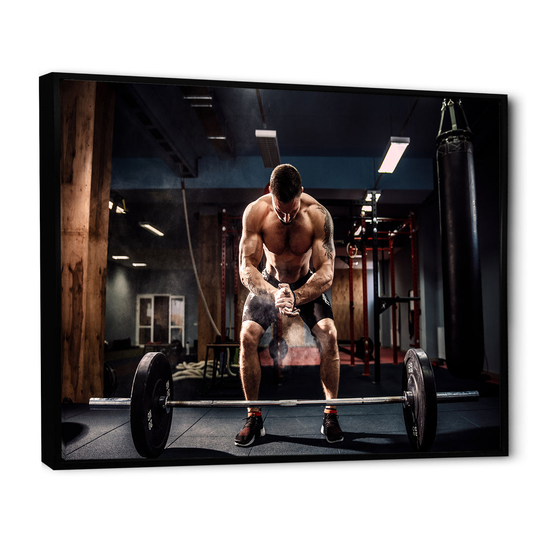 Bodybuilding Deadlift Prepare - Aerobic &amp; Bodybuilding Canvas Wall Art