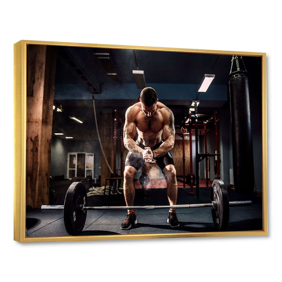Bodybuilding Deadlift Prepare - Aerobic &amp; Bodybuilding Canvas Wall Art