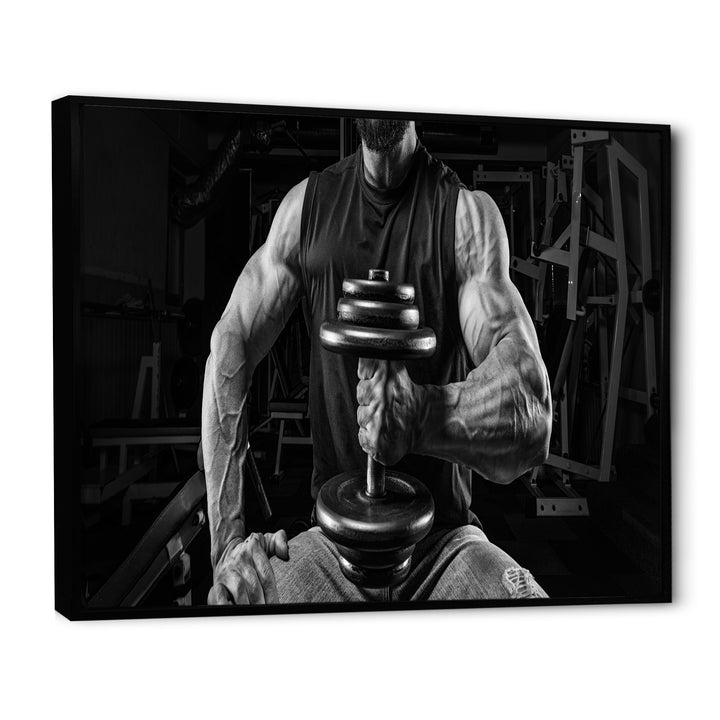 Black And White Dumbbell Gym - Aerobic &amp; Bodybuilding Canvas Wall Art