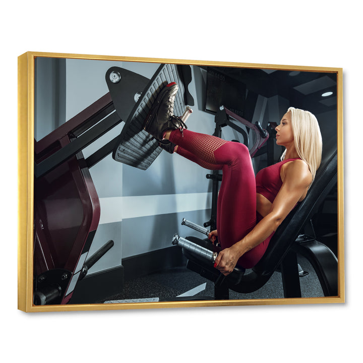 Woman Training Gym Concept Fitness - Aerobic &amp; Bodybuilding Canvas Wall Art