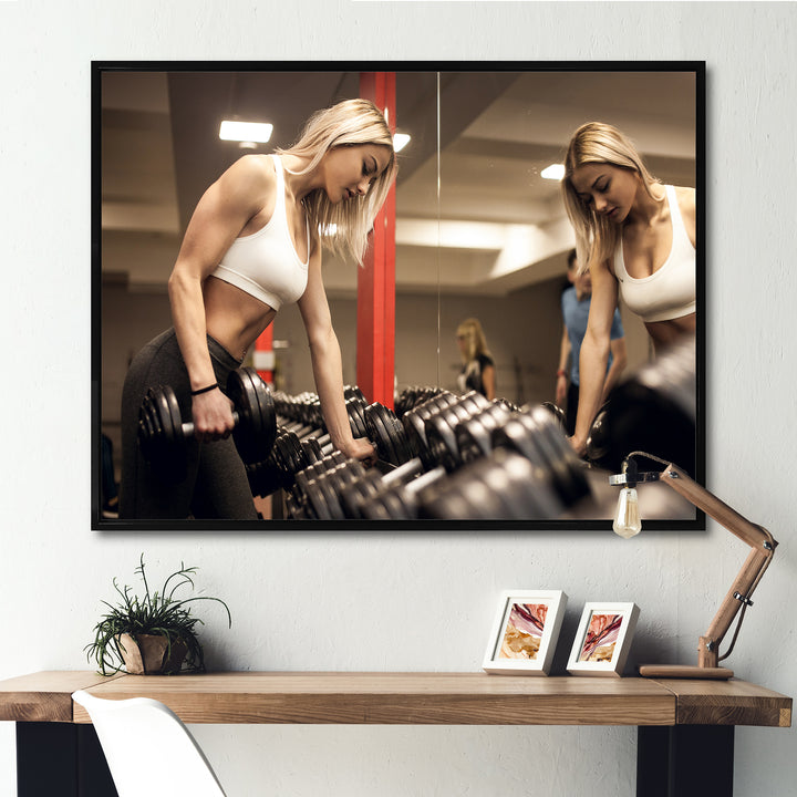 Aerobics Adult Female Athlete - Aerobic &amp; Bodybuilding Canvas Wall Art