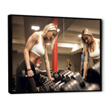 Aerobics Adult Female Athlete - Aerobic & Bodybuilding Canvas Wall Art