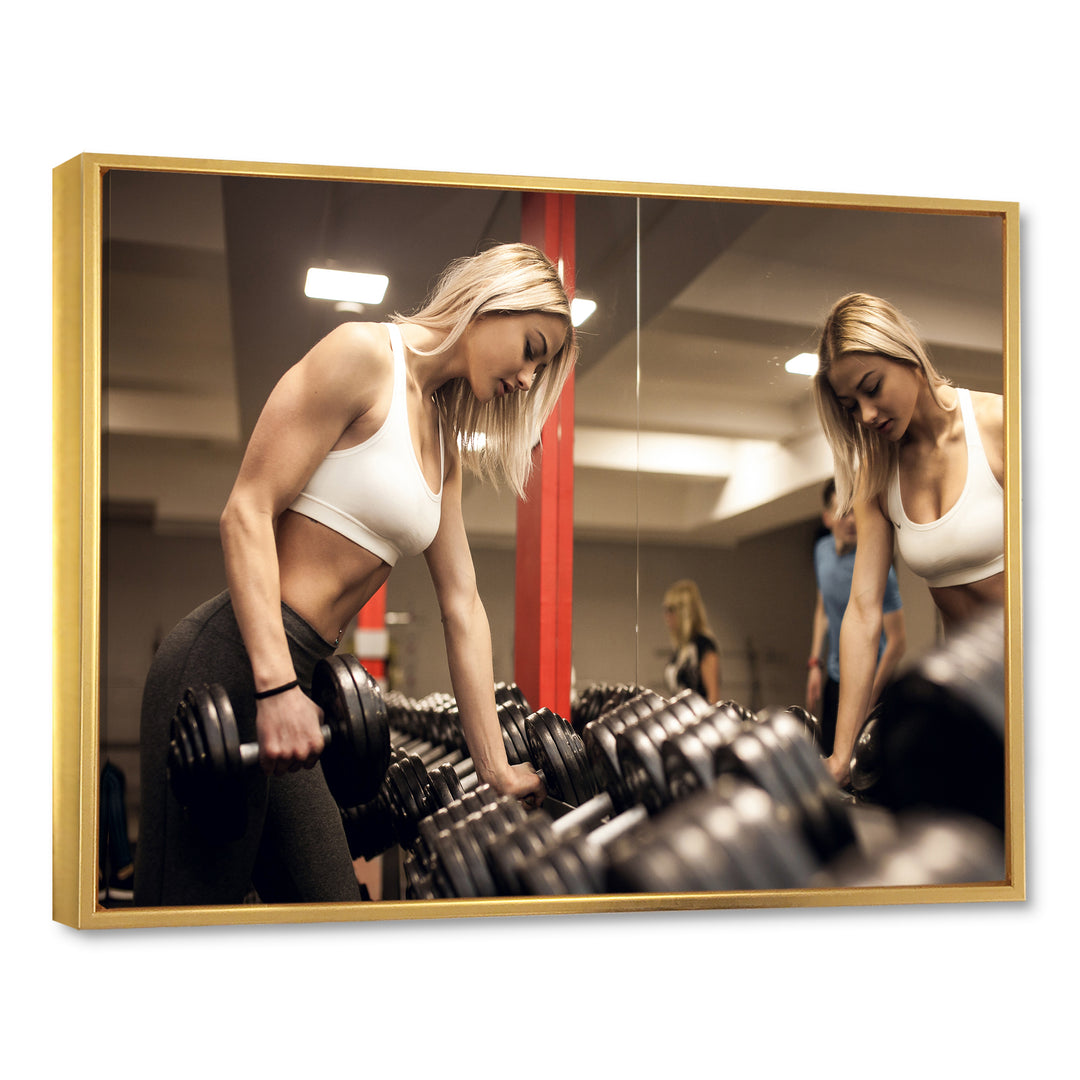 Aerobics Adult Female Athlete - Aerobic &amp; Bodybuilding Canvas Wall Art