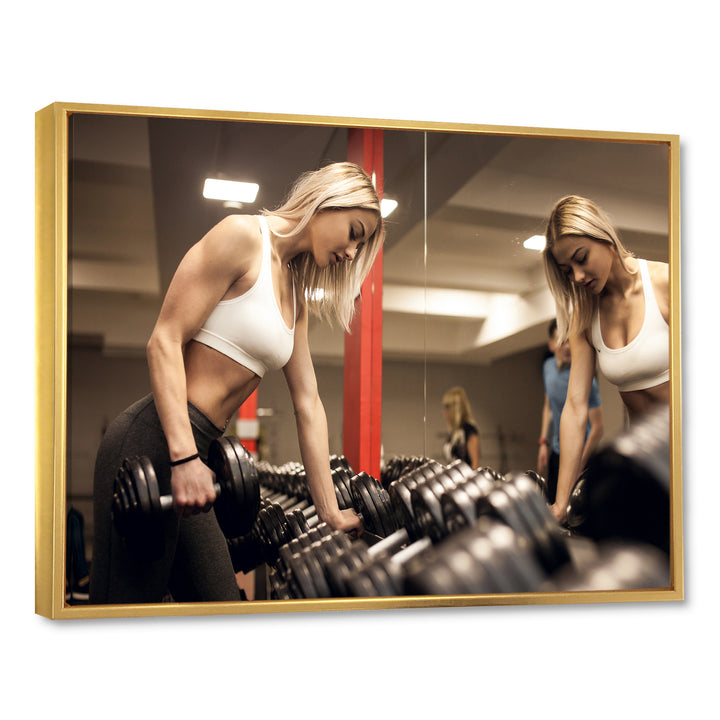 Aerobics Adult Female Athlete - Aerobic &amp; Bodybuilding Canvas Wall Art