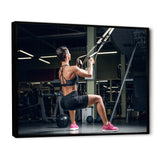 Athletic Woman Working Out With TRX Suspension Strips - Aerobic & Bodybuilding Canvas Wall Art