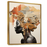 Minimalism African Woman Portrait - Landscapes Canvas Wall Art