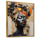 Minimalism African Fashion Woman Portrait - Landscapes Canvas Wall Art