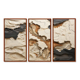 Beige And Brown African River Collage - 3-Piece Canvas Wall Art