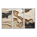Beige And Brown African River Collage - 3-Piece Canvas Wall Art