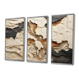 Beige And Brown African River Collage - 3-Piece Canvas Wall Art