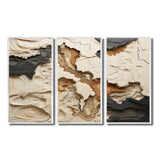Beige And Brown African River Collage - 3-Piece Canvas Wall Art