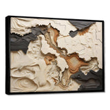 Beige And Brown African River Collage - Abstract Canvas Wall Art