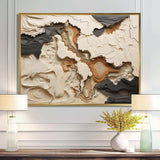 Beige And Brown African River Collage - Abstract Canvas Wall Art