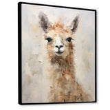 Minimalism Grunge Alpaca Portrait - Beige Alpaca Wall Art