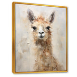 Minimalism Grunge Alpaca Portrait - Beige Alpaca Wall Art
