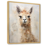 Minimalism Grunge Alpaca Portrait - Beige Alpaca Wall Art