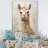 Minimalism Grunge Alpaca Portrait - Beige Alpaca Wall Art