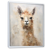 Minimalism Grunge Alpaca Portrait - Beige Alpaca Wall Art