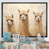 Minimalism Cute Alpacas - Alpaca Canvas Wall Art