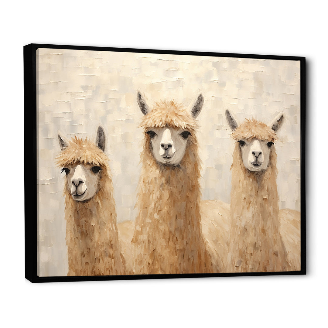 Minimalism Cute Alpacas - Alpaca Canvas Wall Art