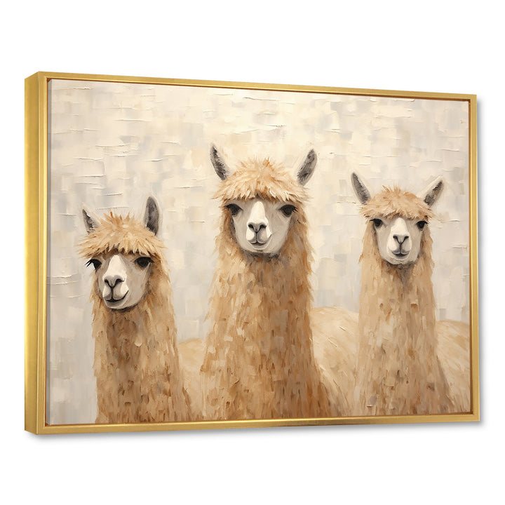 Minimalism Cute Alpacas - Alpaca Canvas Wall Art