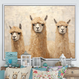 Minimalism Cute Alpacas - Alpaca Canvas Wall Art
