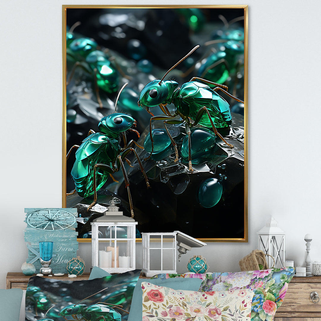 Emerald Explorations Ants - Green Ant Wall Art