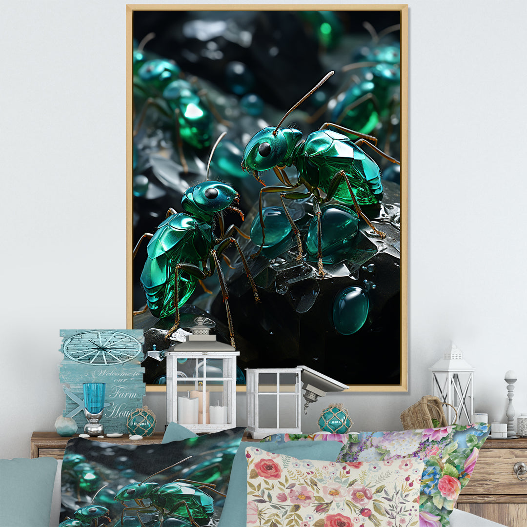 Emerald Explorations Ants - Green Ant Wall Art