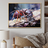 Enchanted Microcosm Amethyst Ant - Ant Framed Canvas Art