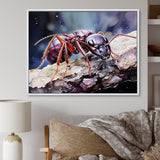 Enchanted Microcosm Amethyst Ant - Ant Framed Canvas Art