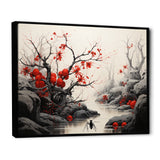 Flamenco Foragers Red Floral - Ant Living Room Wall Art