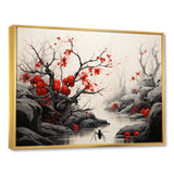Flamenco Foragers Red Floral - Ant Living Room Wall Art