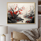 Flamenco Foragers Red Floral - Ant Living Room Wall Art