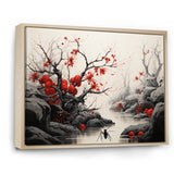 Flamenco Foragers Red Floral - Ant Living Room Wall Art