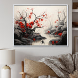 Flamenco Foragers Red Floral - Ant Living Room Wall Art