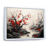 Flamenco Foragers Red Floral - Ant Living Room Wall Art