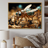 Gilded Expedition Gold Ant - Ant Canvas Wall Art