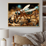 Gilded Expedition Gold Ant - Ant Canvas Wall Art