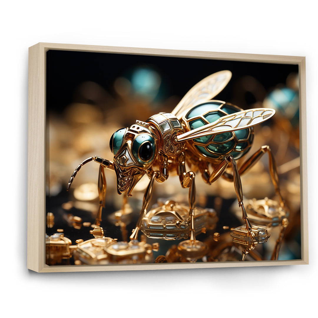 Gilded Expedition Gold Ant - Ant Canvas Wall Art