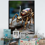Metallic Worker Bronze Ant - Gold Ant Wall Art