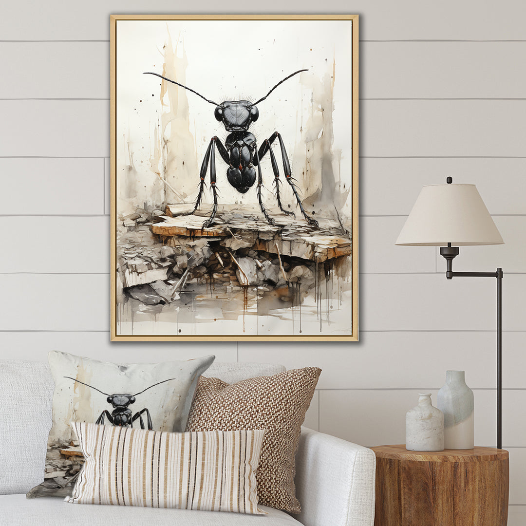 Minimalist March Charcoal Ant - Ant Home Decor Art