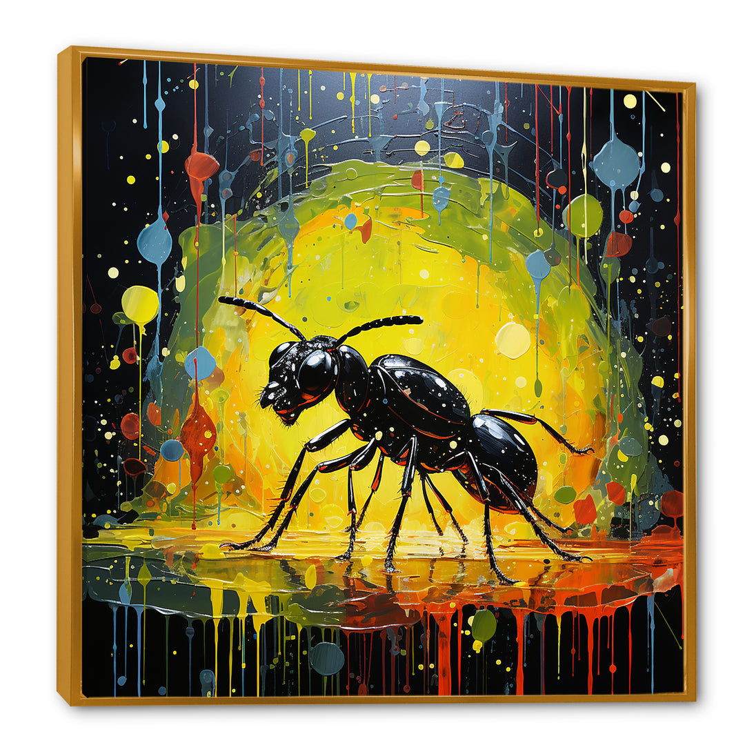 Neon Pioneers Black Ant - Ant Canvas Wall Art