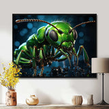 Neon Trailblazer Green Ant - Animals Canvas Wall Art