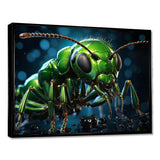 Neon Trailblazer Green Ant - Animals Canvas Wall Art