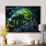 Neon Trailblazer Green Ant - Animals Canvas Wall Art