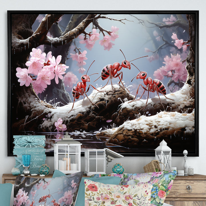 Pastel Gatherers Red Ants - Ant Wall Decor