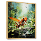 Verdant Explorer Red Ant - Ant Large Canvas Wall Art