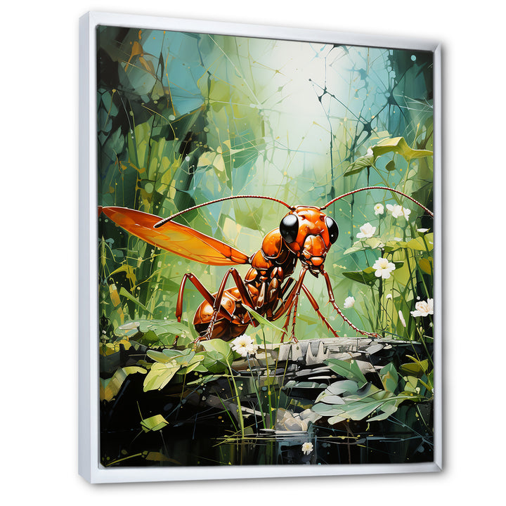 Verdant Explorer Red Ant - Ant Large Canvas Wall Art